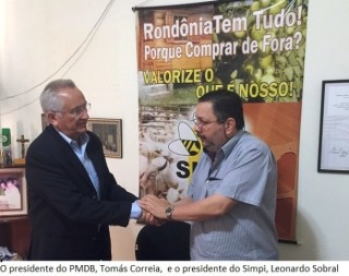 Representantes em visita do  presidente estadual do PMDB - Thomas Correa